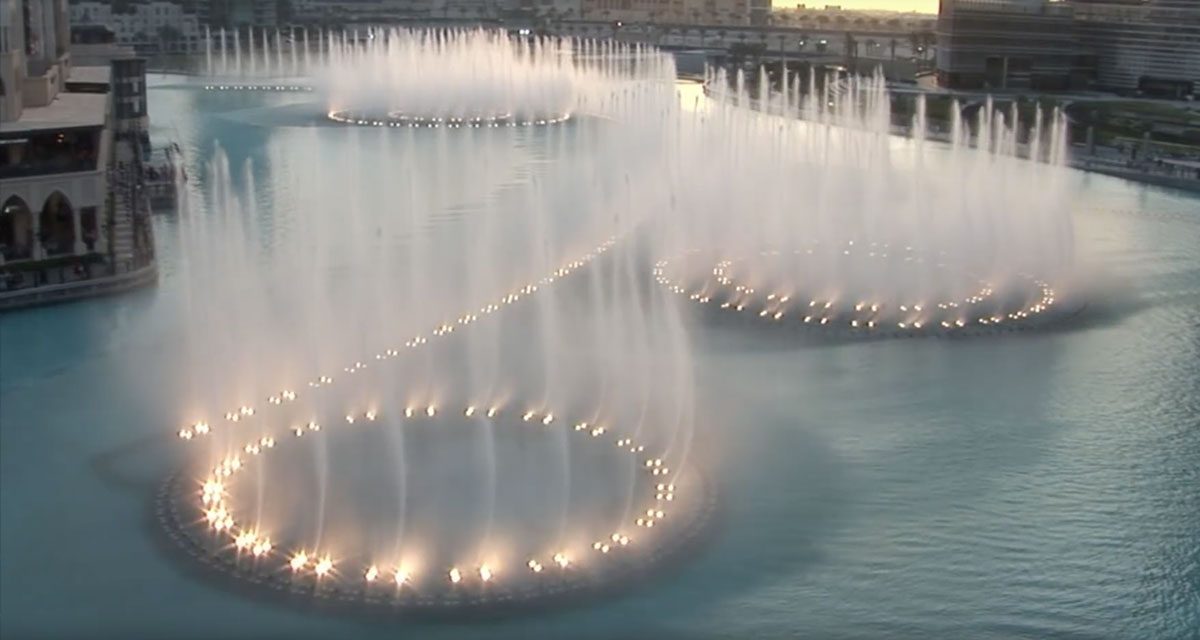 The Burj Khalifa Fountain (Dubai, EAU)