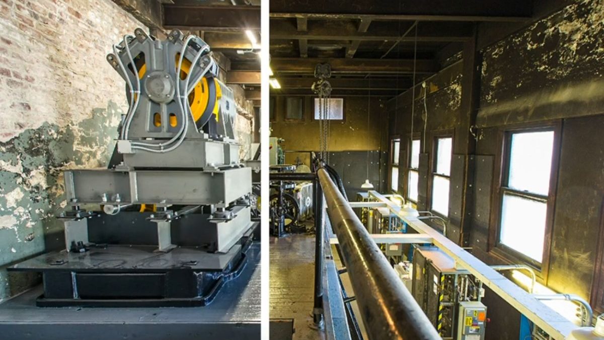 Smith Tower Elevator Before After