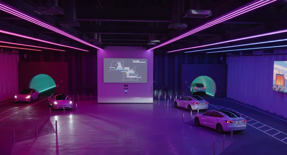 Tesla Underground Tunnel Automated Transportation System at Las Vegas Convention Center Loop
